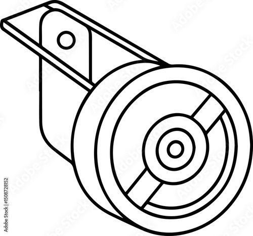 pulley outline coloring book page vector illustration line art