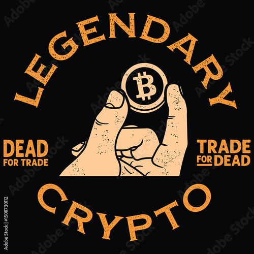 legendary crypto vintage design.eps