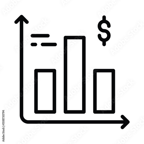 Profitability Vector outline icon. Eps 10 file