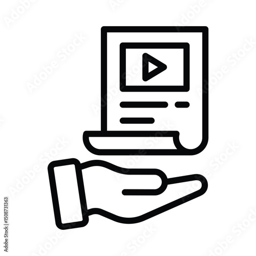 Sponsored Content Vector outline icon. Eps 10 file