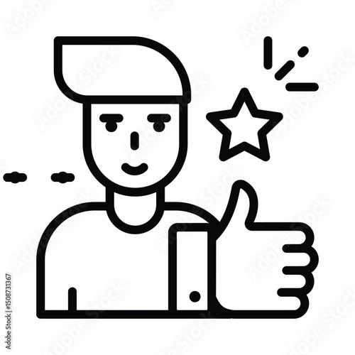 Celebrity Endorsement Vector outline icon. Eps 10 file
