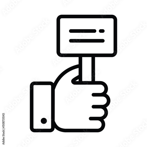 Slogan Vector outline icon. Eps 10 file