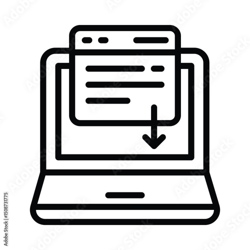 Landing Page Vector outline icon. Eps 10 file