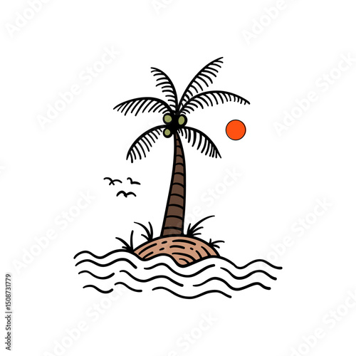 summer iconic vector illustration design