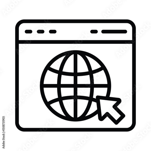 Website Vector outline icon. Eps 10 file