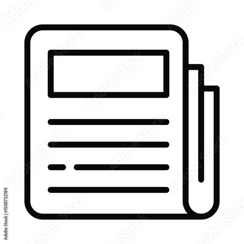 Newspaper Vector outline icon. Eps 10 file
