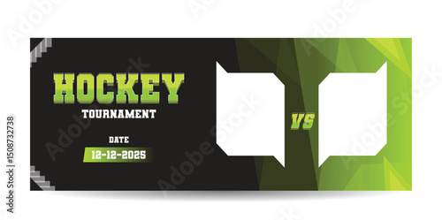 hockey tournament banner template, sport competition banner, sport banner design, Hockey invitation card design, template eps 10.