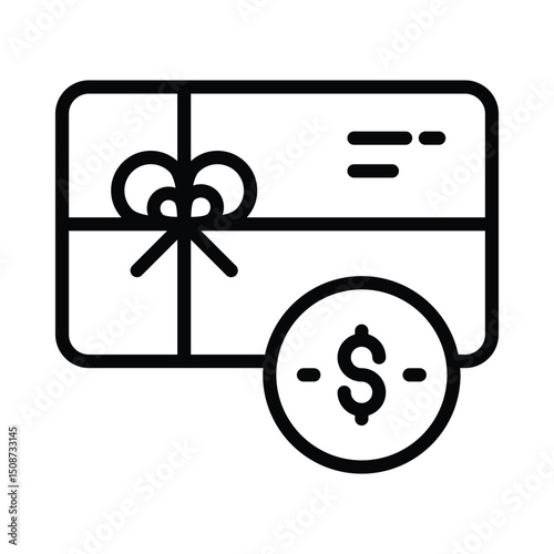 Voucher Vector outline icon. Eps 10 file