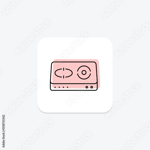 Induction Cooktop, vector, pixel perfect, illustrator file