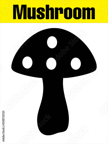 Spotted Mushroom Silhouette for Kids’ Nature Crafts