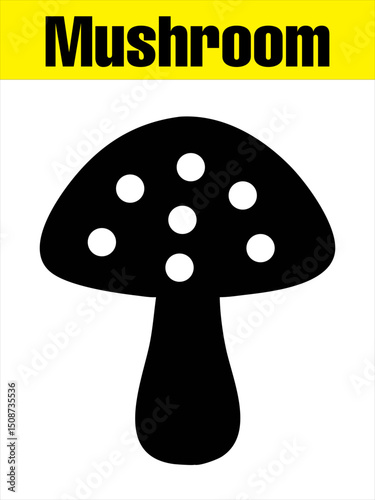 Spotted Mushroom Silhouette for Kids’ Nature Crafts