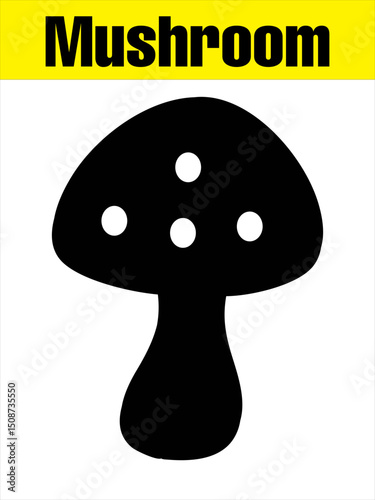 Spotted Mushroom Silhouette for Kids’ Nature Crafts