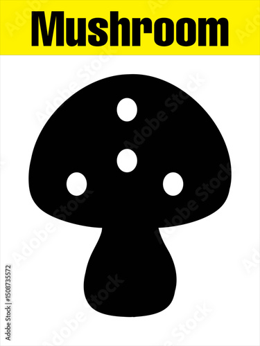 Spotted Mushroom Silhouette for Kids’ Nature Crafts