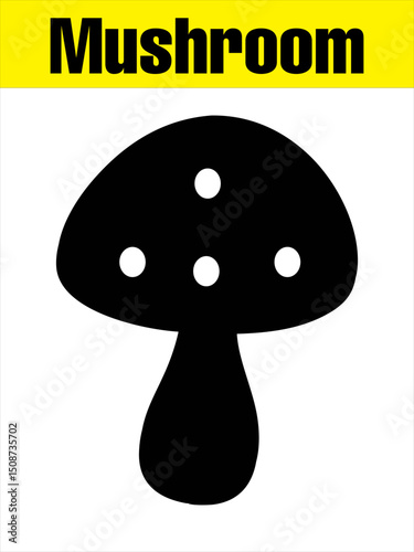 Spotted Mushroom Silhouette for Kids’ Nature Crafts