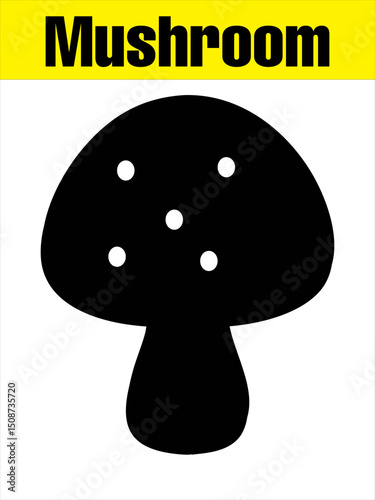 Spotted Mushroom Silhouette for Kids’ Nature Crafts