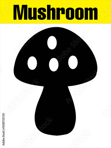 Spotted Mushroom Silhouette for Kids’ Nature Crafts
