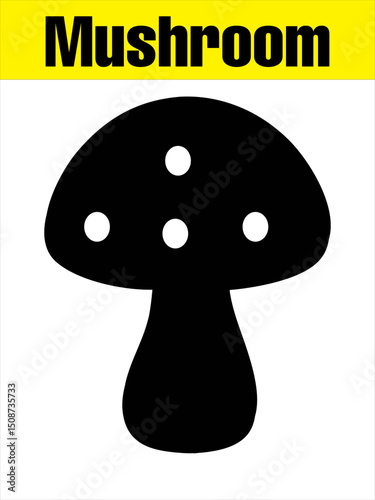 Spotted Mushroom Silhouette for Kids’ Nature Crafts