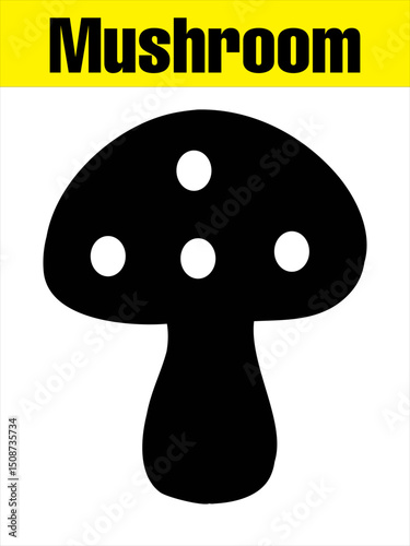 Spotted Mushroom Silhouette for Kids’ Nature Crafts