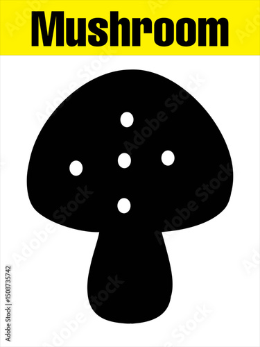 Spotted Mushroom Silhouette for Kids’ Nature Crafts