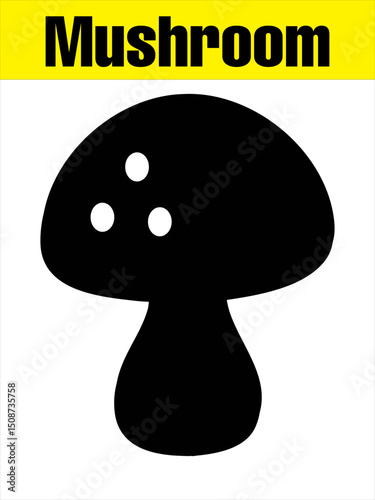 Spotted Mushroom Silhouette for Kids’ Nature Crafts