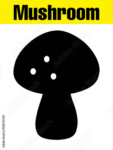 Spotted Mushroom Silhouette for Kids’ Nature Crafts