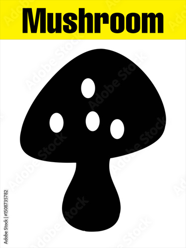 Spotted Mushroom Silhouette for Kids’ Nature Crafts