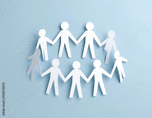 Paper people in a circle