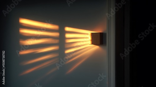 우드 조명에서 비추는 따뜻한 노을빛 그림자 AI 생성