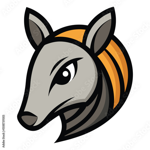 Armadillo head mascot logo vector art