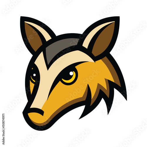 Armadillo head mascot logo vector art