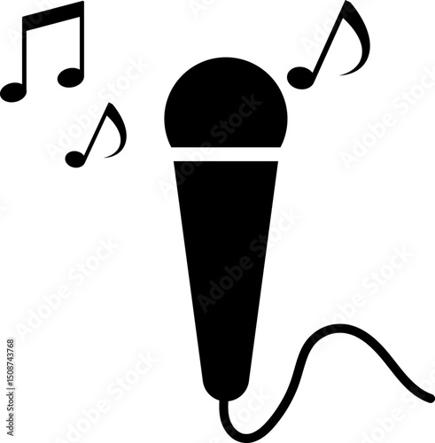 Karaoke mic icon set. Podcast microphone. public speaker. voice icon symbol buttons.. Vocal signs
