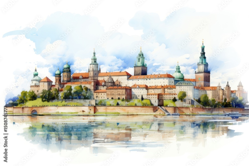 Obraz premium Krakow architecture building castle.