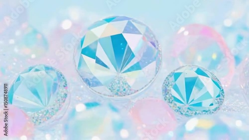 Elegant glitter dust with floating crystal sparkles and dreamy pastel glow, seamless loop