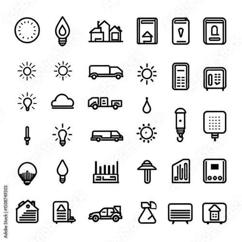 地球に優しいエネルギーの象徴｜Green Energy Symbol Icons