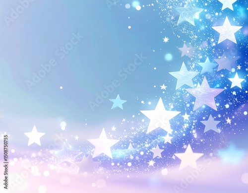 夢かわいグラデーションと星の背景