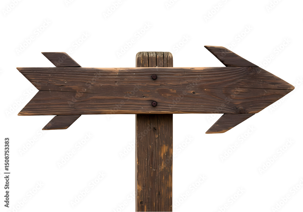 Fototapeta premium Rustic Wooden Arrow Signpost