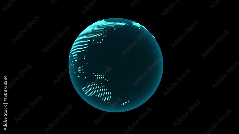 Abstract blue globe background loop