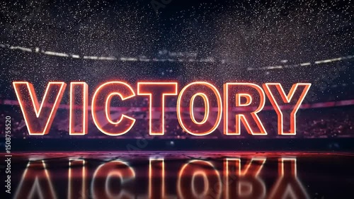 Celebration of Victory with Fireworks in a Sports Arena, Highlighting the Joy of Winning