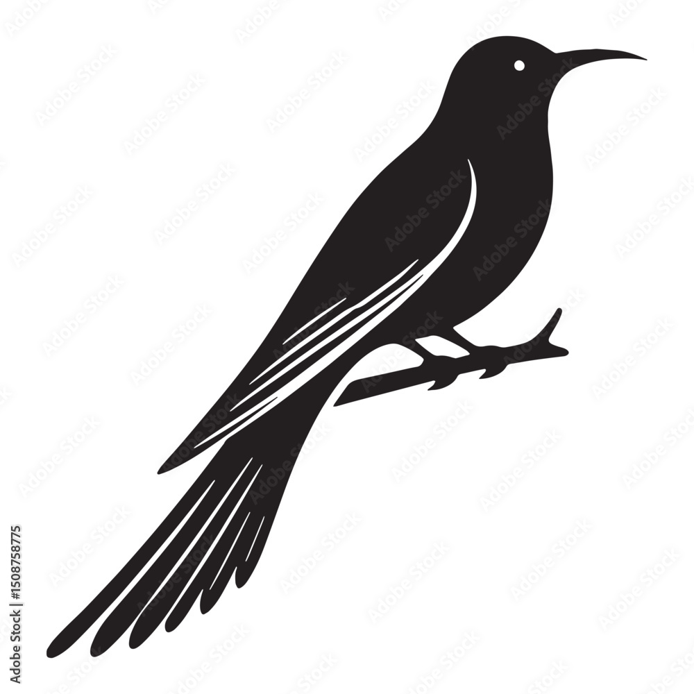 Fototapeta premium Quiet Flight Cuckoo silhouette – Cuckoo illustration – Minimalist Cuckoo vector – Bird silhouette – Bird vector