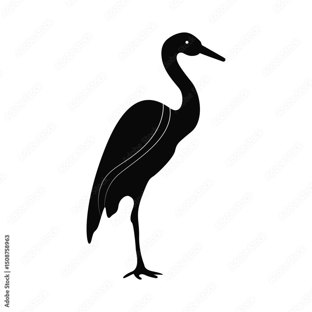 Fototapeta premium Elegant Heron Silhouette Illustration