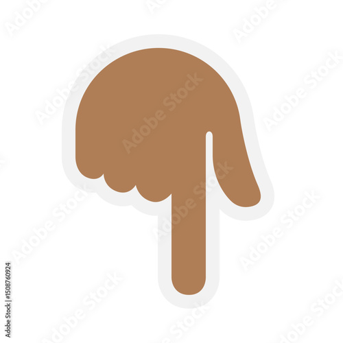 Backhand Index Pointing Down Dark Skin