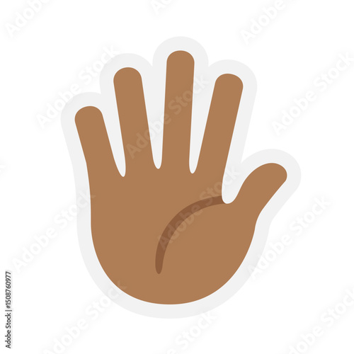 Hand with Fingers Splayed Dark Skin