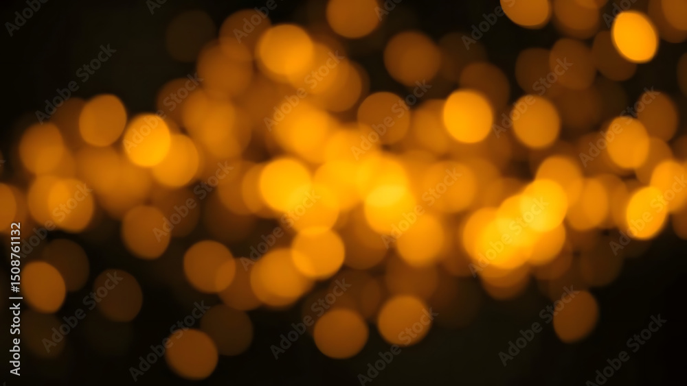 Obraz premium Abstract golden bokeh lights on a dark background for festive celebration