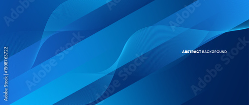 Abstract blue background with clashing beveled patterns. Futuristic design of elegant and simple geometric shapes. Vector illustration.