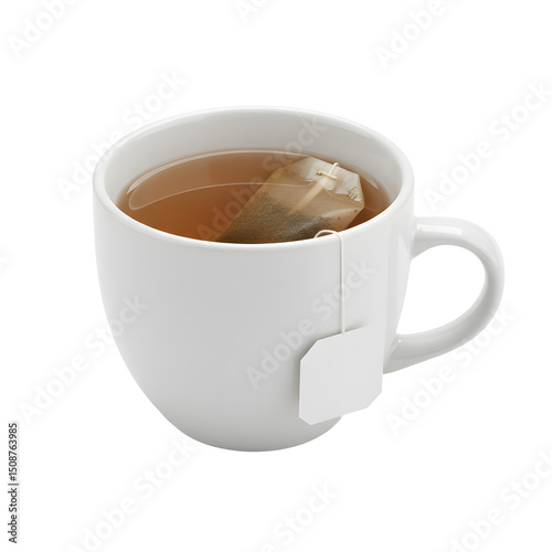 Wallpaper Mural White Mug of Tea with Tea Bag on Transparent Background Torontodigital.ca