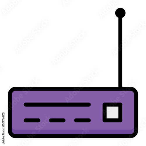 Wi-Fi Router Vector Icon: Wireless Internet, Network Device, Home Office Technology. Flat Design