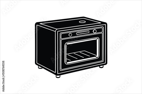 Modern steel gas stove cooker kitchen appliance with burners isolated