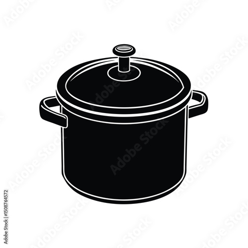Stainless steel cooking pots and pans isolated on white background
