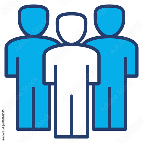 Customer outline blue color icon