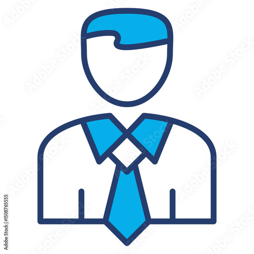 Founder outline blue color icon